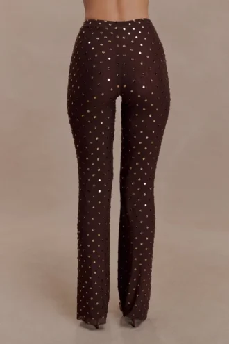 Pantalones rectos Jackie Diamante – Chocolate