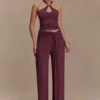 Pantalones rectos Ramona de modal – Caoba
