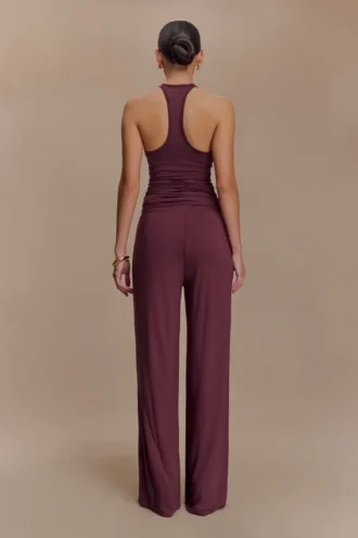 Pantalones rectos Ramona de modal – Caoba