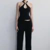 Pantalones rectos Ramona de modal – Negro Pantalones rectos Ramona de modal – Negro
