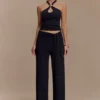 Pantalones rectos Ramona de modal – Negro Pantalones rectos Ramona de modal – Negro