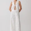Pantalones rectos Tessa Broderie – Blanco Pantalones rectos Tessa Broderie – Blanco