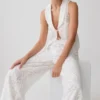 Pantalones rectos Tessa Broderie – Blanco Pantalones rectos Tessa Broderie – Blanco