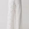 Pantalones rectos Tessa Broderie – Blanco Pantalones rectos Tessa Broderie – Blanco