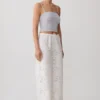 Pantalones rectos Tessa Broderie – Blanco Pantalones rectos Tessa Broderie – Blanco
