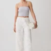 Pantalones rectos Tessa Broderie – Blanco Pantalones rectos Tessa Broderie – Blanco