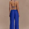 Pantalones rectos transparentes Tonya – Azul cobalto Pantalones rectos transparentes Tonya – Azul cobalto