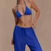 Pantalones rectos transparentes Tonya – Azul cobalto Pantalones rectos transparentes Tonya – Azul cobalto