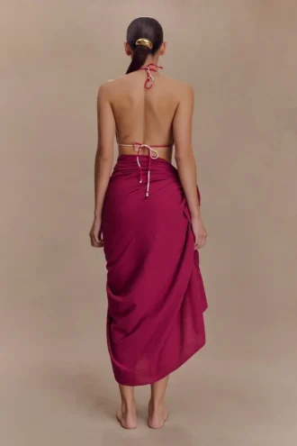 Pareo de algodón Evie – Vino