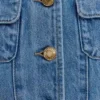 Partes de arriba ajustadas de manga corta de Denim Marge – Azul clásico Partes de arriba ajustadas de manga corta de Denim Marge – Azul clásico
