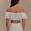 Partes de arriba con bordado y hombros al aire Autumn – Blanco Partes de arriba con bordado y hombros al aire Autumn – Blanco