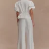 Pantalones anchos de algodón Janayia – Blanco Pantalones anchos de algodón Janayia – Blanco