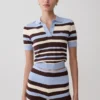 Pantalones cortos de punto Philly Stripe – Chocolate/Azul Pantalones cortos de punto Philly Stripe – Chocolate/Azul