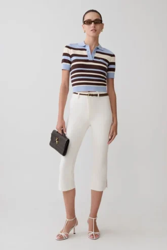 Pantalones capri Mary Denim – Blanco