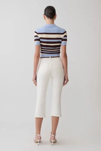 Pantalones capri Mary Denim – Blanco