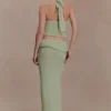 Falda larga de punto con aros Samira – Verde pastel
