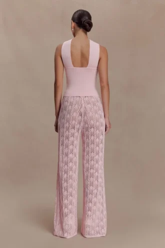 Pantalones de croché Glinda – Rosa bebé