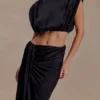 Partes de arriba de seda Zendaya – Negro