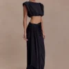 Falda midi de seda Zendaya – Negro Falda midi de seda Zendaya – Negro
