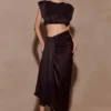 Falda midi de seda Zendaya – Negro Falda midi de seda Zendaya – Negro