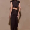 Falda midi de seda Zendaya – Negro Falda midi de seda Zendaya – Negro