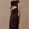 Falda midi de seda Zendaya – Negro Falda midi de seda Zendaya – Negro