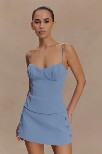 Partes de arriba de traje con tirantes finos Jaime – Azul océano