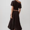 Falda midi Luu Slinky – Chocolate oscuro Falda midi Luu Slinky – Chocolate oscuro