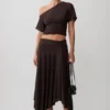 Falda midi Luu Slinky – Chocolate oscuro Falda midi Luu Slinky – Chocolate oscuro