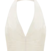 Partes de arriba fruncidas con cuello en V Makena – Blanco ópalo Partes de arriba fruncidas con cuello en V Makena – Blanco ópalo