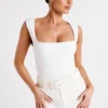 Partes de arriba largas de nailon reciclado Linley – Blanco Partes de arriba largas de nailon reciclado Linley – Blanco