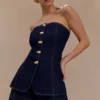 Faldapantalón mini de Denim Rosalyn – Azul índigo Faldapantalón mini de Denim Rosalyn – Azul índigo
