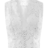 Partes de arriba sin mangas con bordado Arla – Blanco