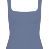 Partes de arriba sin mangas con cuello cuadrado acanalado Aisling – Azul aciano Partes de arriba sin mangas con cuello cuadrado acanalado Aisling – Azul aciano