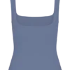 Partes de arriba sin mangas con cuello cuadrado acanalado Aisling – Azul aciano Partes de arriba sin mangas con cuello cuadrado acanalado Aisling – Azul aciano