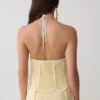 Partes de arriba sin mangas con cuello halter y paneles Georgia – Mantequilla