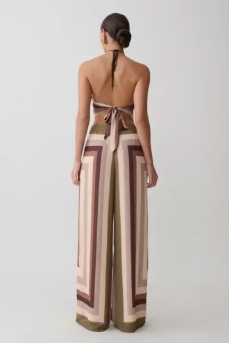 Pantalones rectos de gasa Rachel – Rayas multicolores