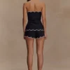 Partes de arriba sin tirantes con festones Judith – Negro