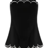 Partes de arriba sin tirantes con festones Judith – Negro