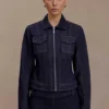 Partes de arriba tipo chaqueta entallada Cierra – Azul índigo lavado Partes de arriba tipo chaqueta entallada Cierra – Azul índigo lavado