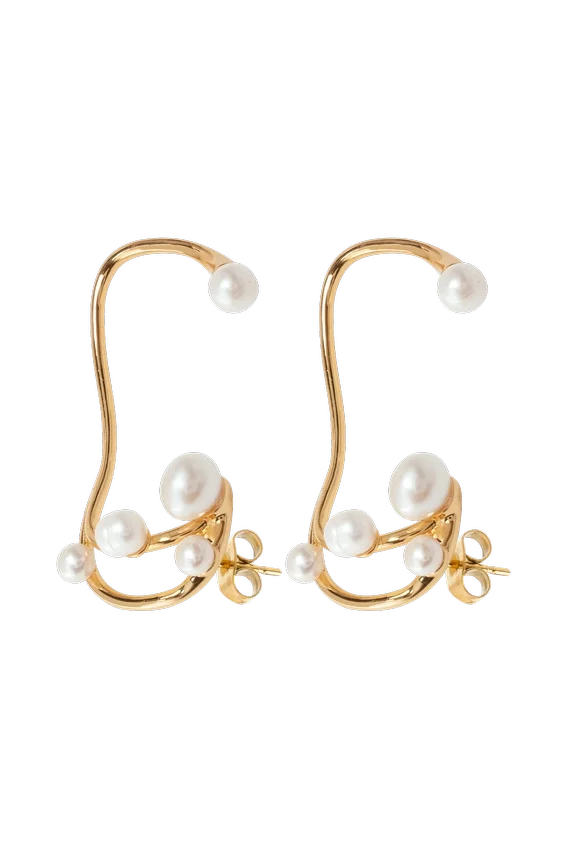 Pendiente tipo ear cuff de perlas de agua dulce Saskia – Perla Pendiente tipo ear cuff de perlas de agua dulce Saskia – Perla
