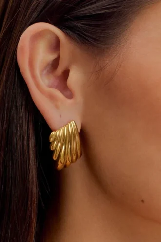 Pendientes cuadrados con textura Olympia – Dorado