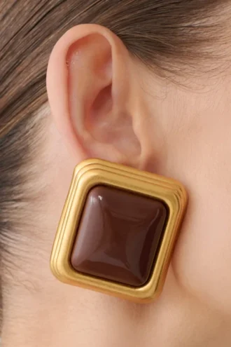 Pendientes de botón cuadrados Inaya – Dorado Pendientes de botón cuadrados Inaya – Dorado