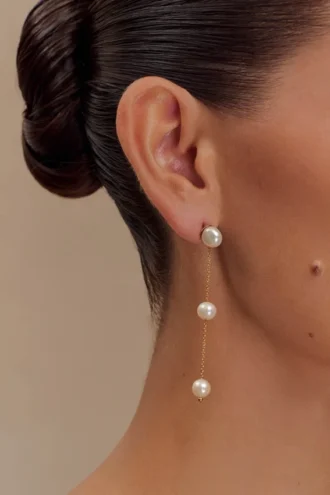 Pendientes de perlas de agua dulce Bodhi – Perla