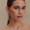 Pendientes largos con flecos de cristal Shea – Dorado Pendientes largos con flecos de cristal Shea – Dorado