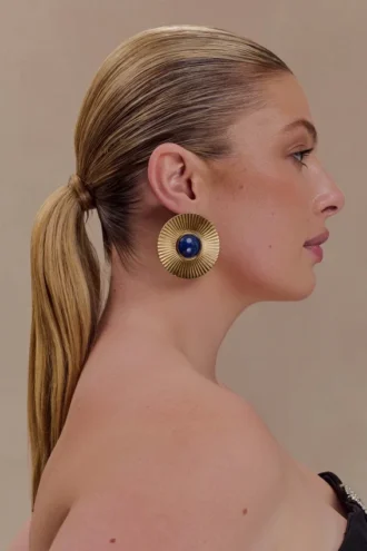 Pendientes Maisie con piedras preciosas redondas – Dorado