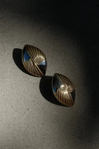 Pendientes ovalados Felicity de metales mixtos – Oro