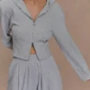 Sudadera con capucha y cremallera Quinn – Gris claro jaspeado