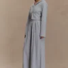 Pantalón jogger Aspen fruncido de pierna ancha – Gris claro jaspeado Pantalón jogger Aspen fruncido de pierna ancha – Gris claro jaspeado