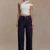 Top Anna de modal con un solo hombro – Blanco